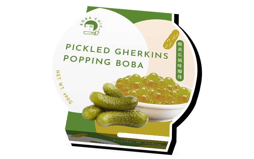 Pickled Gherkins Popping Boba 450g Cup